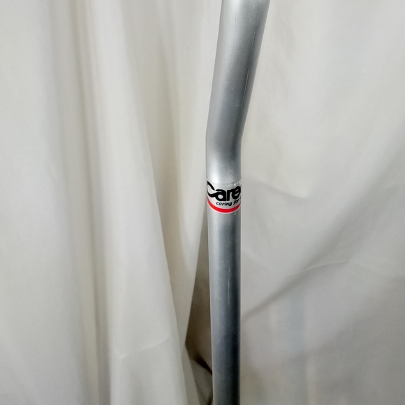 Carex Large Base Offset Height Adjustable Silver Quad Cane - Picture 5 of 14